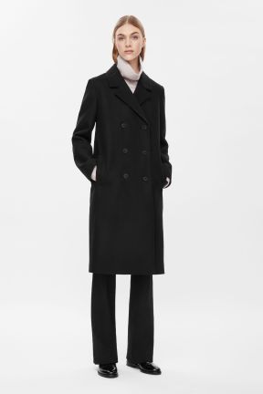 COS DOUBLE-BREASTED COAT black